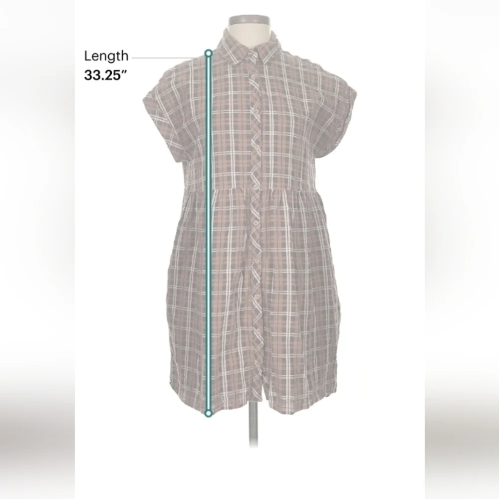 Entro Brown Plaid Flannel Shirtdress S $51 Retail